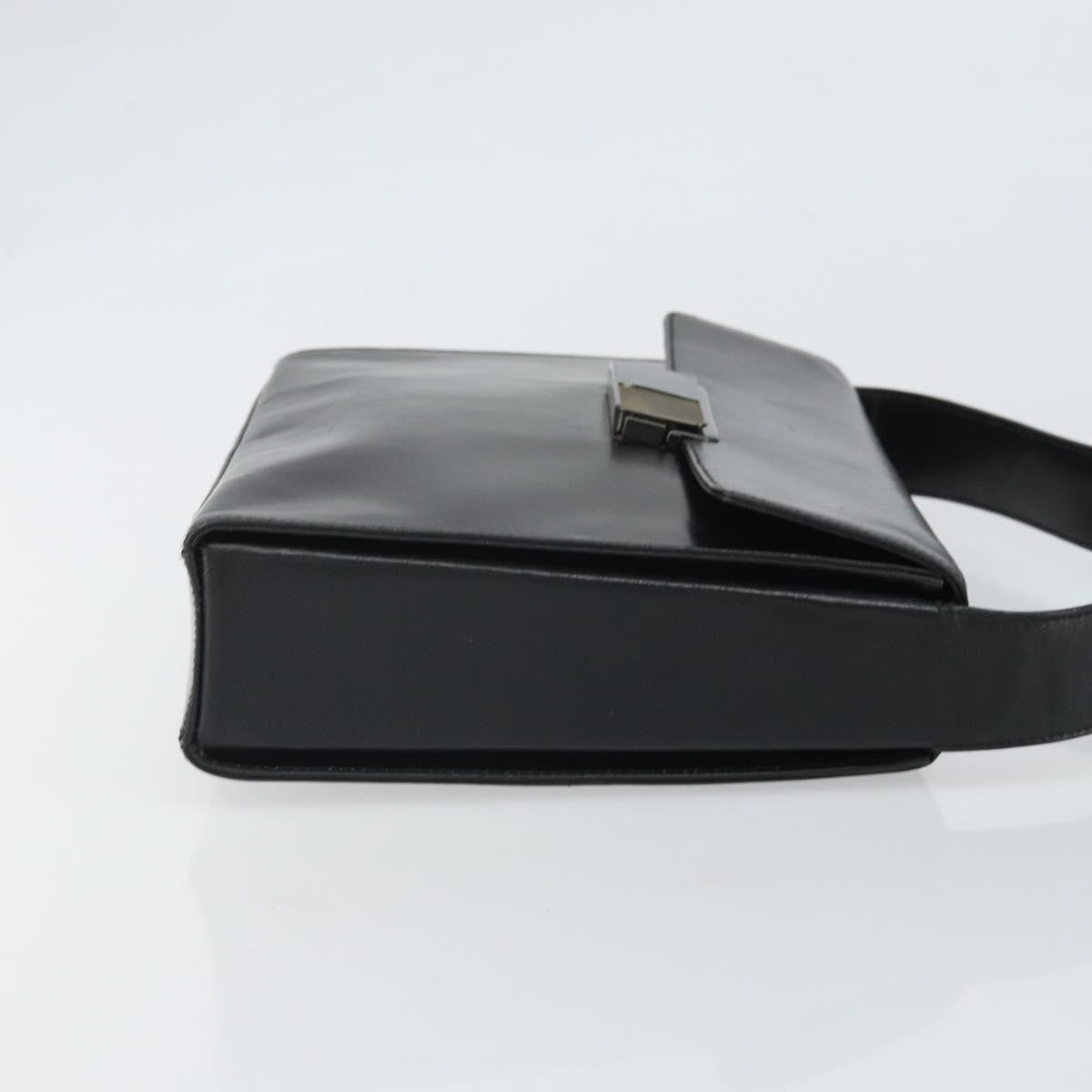 Prada Vintage Flap Shoulder Bag Leather Black Leather Shoulder Bag Bag (Pre-Loved)