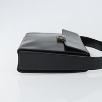 Prada Vintage Flap Shoulder Bag Leather Black Leather Shoulder Bag Bag (Pre-Loved)