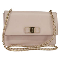 Salvatore Ferragamo Ginny Crossbody Bag Leather Pink Leather Shoulder Bag Bag (Authentic Pre-Loved)