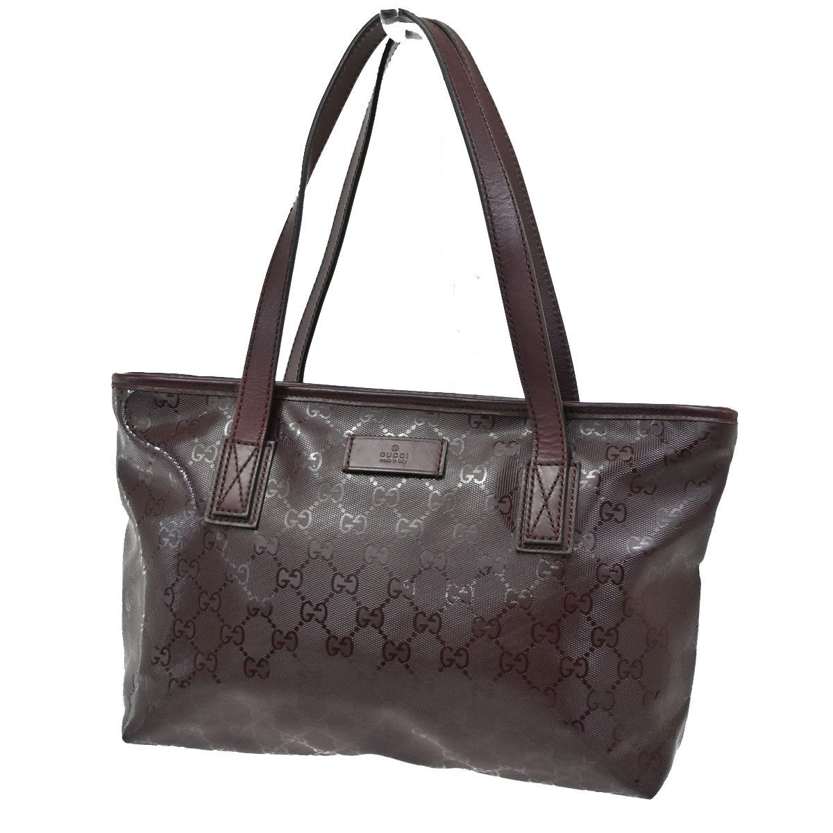 Gucci Plus Tote Gg Imprime Burgundy Pvc Shoulder Bag Bag (Pre-Loved)