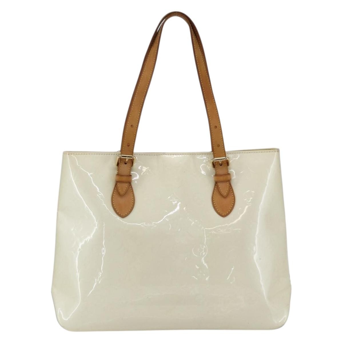 Louis Vuitton Brentwood Handbag Monogram Vernis Beige Patent_Leather Tote Bag Bag (Pre-Loved)