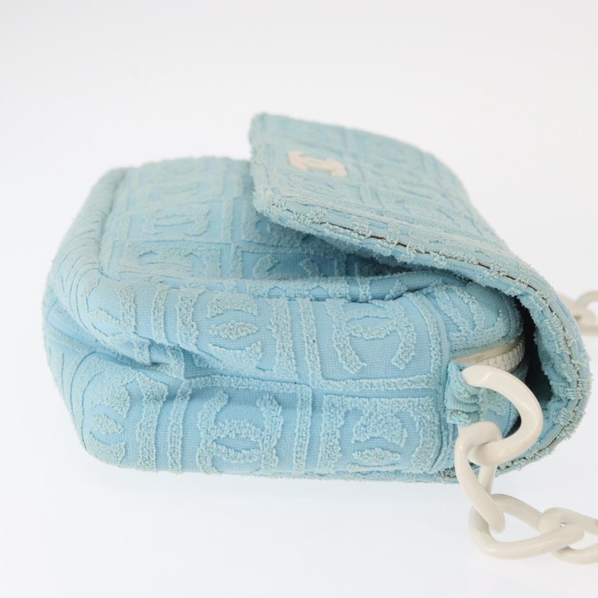Chanel Sport Line Resin Camera Flap Bag Terry Cloth Blue Plastic Shoulder Bag Bag (Pre-Loved)