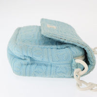 Chanel Sport Line Resin Camera Flap Bag Terry Cloth Blue Plastic Shoulder Bag Bag (Pre-Loved)