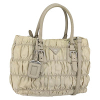 Prada Gaufre Convertible Tote Tessuto Beige Nylon Tote Bag Bag (Pre-Loved)