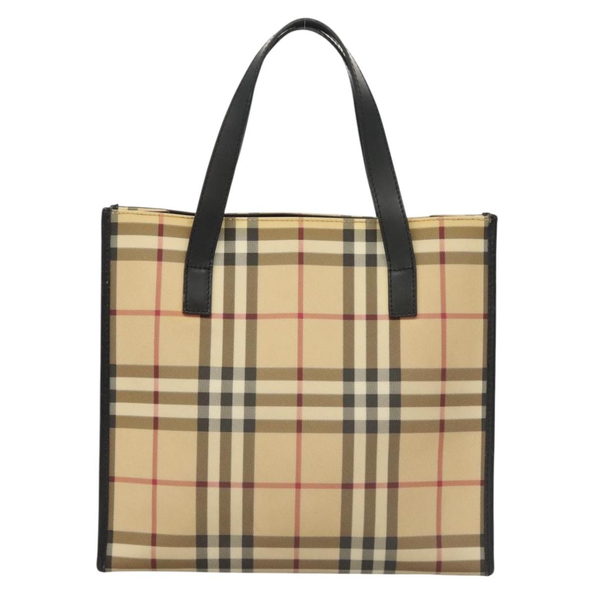 Burberry Nova Check Tote Canvas Check Pattern Beige Canvas Tote Bag Bag (Authentic Pre-Loved)