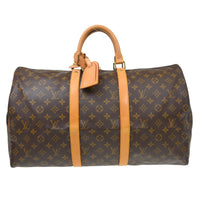 Louis Vuitton Keepall Bag Monogram Canvas Brown Canvas Travel Bag Bag (Authentic Pre-Loved)