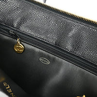 Chanel Chanel Vintage Zip Shoulder Bag Chevron Caviar Black Calfskin Shoulder Bag Bag (Authentic Pre-Loved)