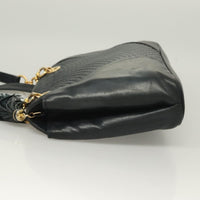 Bally Vintage Shoulder Bag Quilted Leather Black Leather Handbag (Pre-Loved)