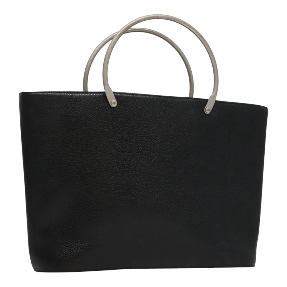 Chanel Vintage Tote Leather Black Leather Tote Bag Bag (Authentic Pre-Loved)