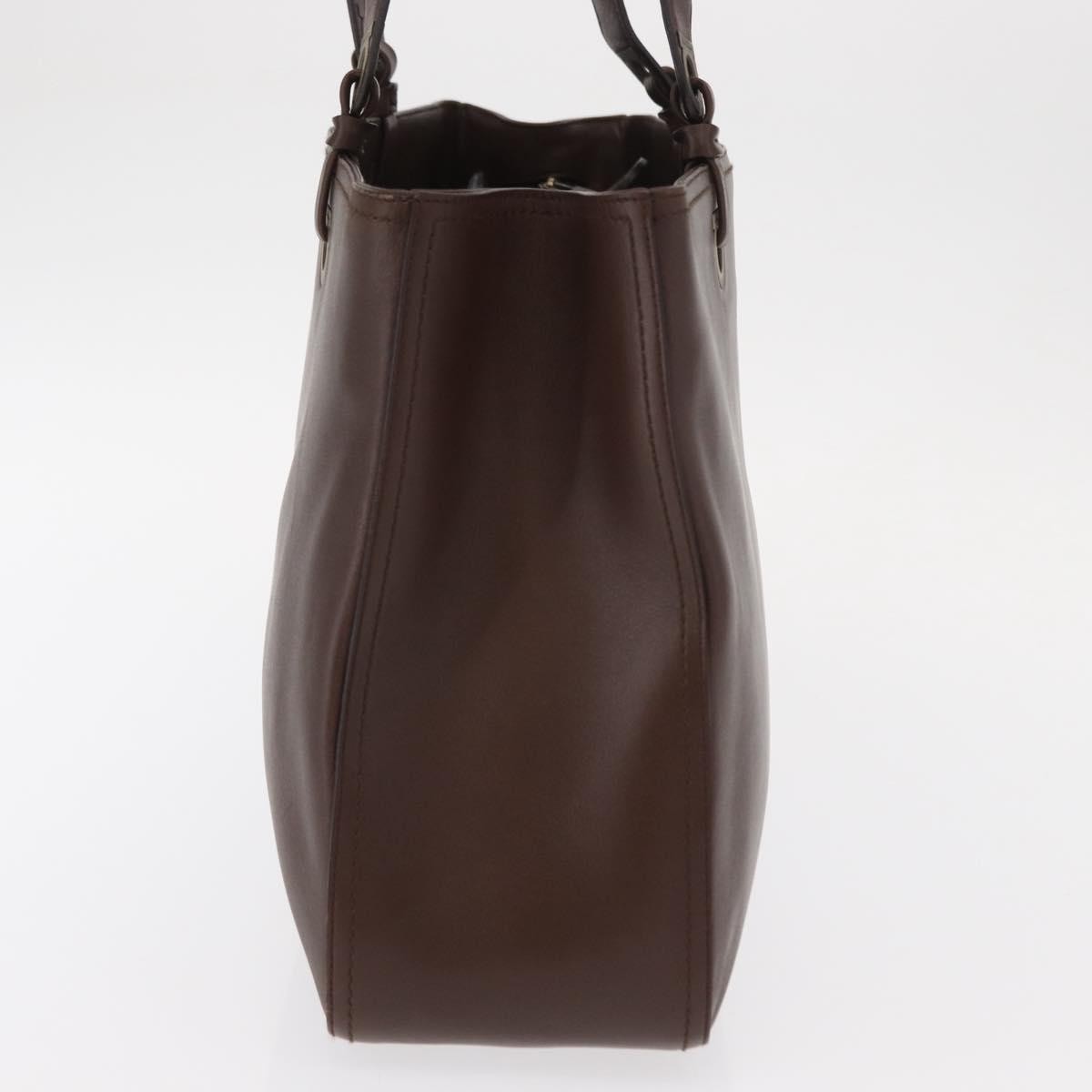 Salvatore Ferragamo Gancini Tote Leather Brown Leather Tote Bag Bag (Authentic Pre-Loved)