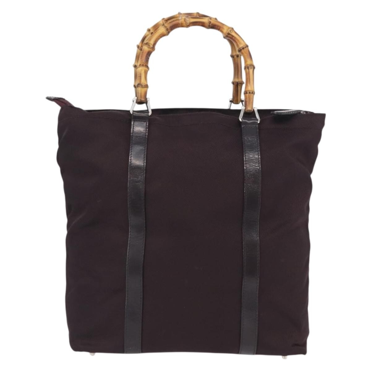 Gucci Bamboo Tote Bag Canvas Purple Canvas Tote Bag Bag (Authentic Pre-Loved)