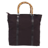 Gucci Bamboo Tote Bag Canvas Purple Canvas Tote Bag Bag (Authentic Pre-Loved)