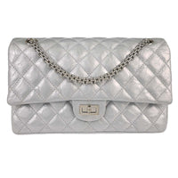 Chanel Reissue 2.55 Double Compartment Flap Bag Quilted Aged Calfskin Silver Calfskin Shoulder Bag Bag (Pre-Loved)