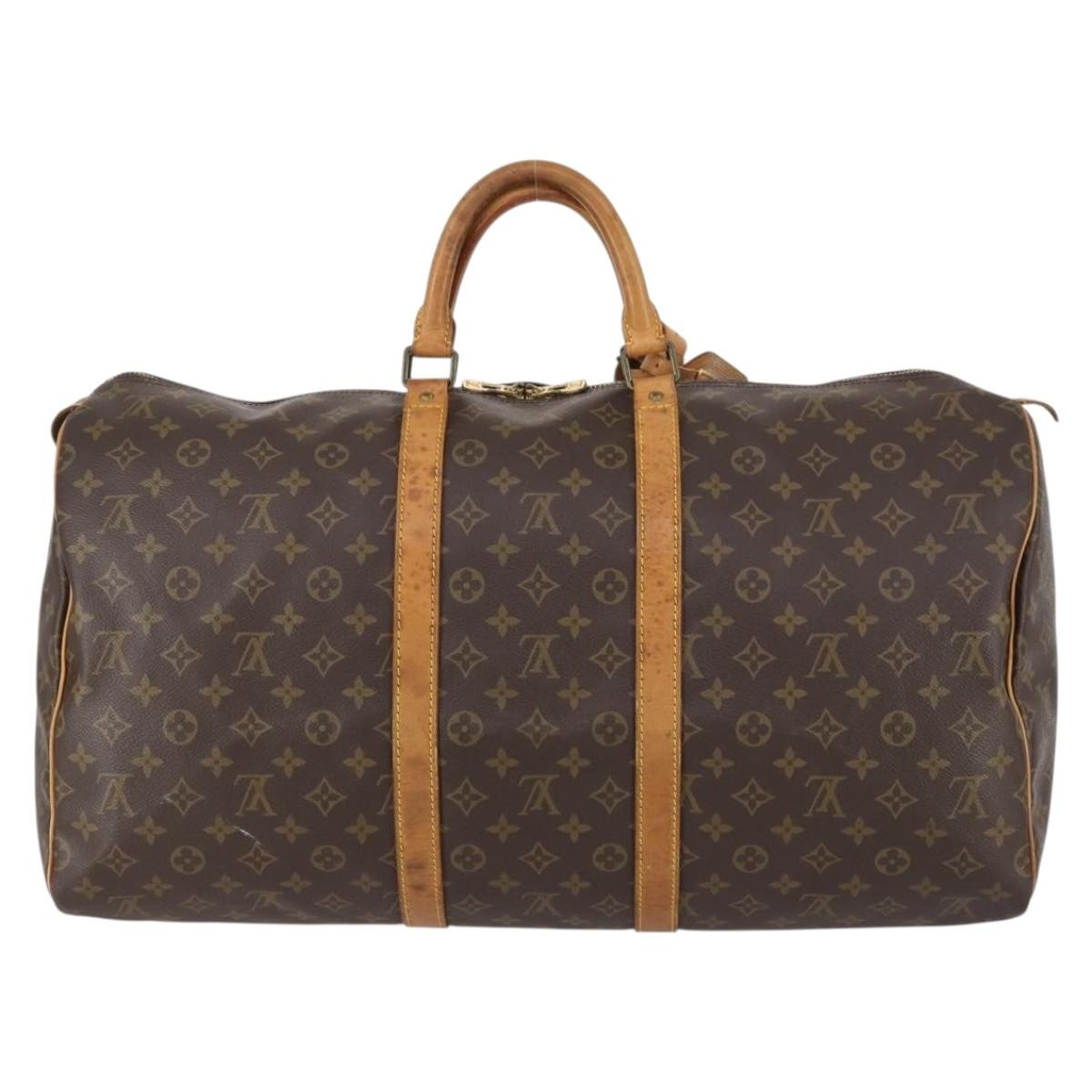Louis Vuitton Keepall Bag Monogram Canvas Brown Canvas Travel Bag Bag (Authentic Pre-Loved)