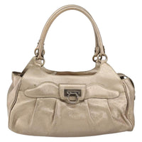 Salvatore Ferragamo Gancini Tote Leather Gold Leather Tote Bag Bag (Pre-Loved)