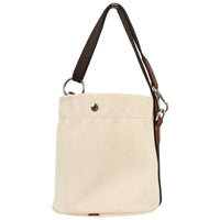 Hermes Grooming Handbag Canvas Beige Canvas Shoulder Bag Bag (Pre-Loved)