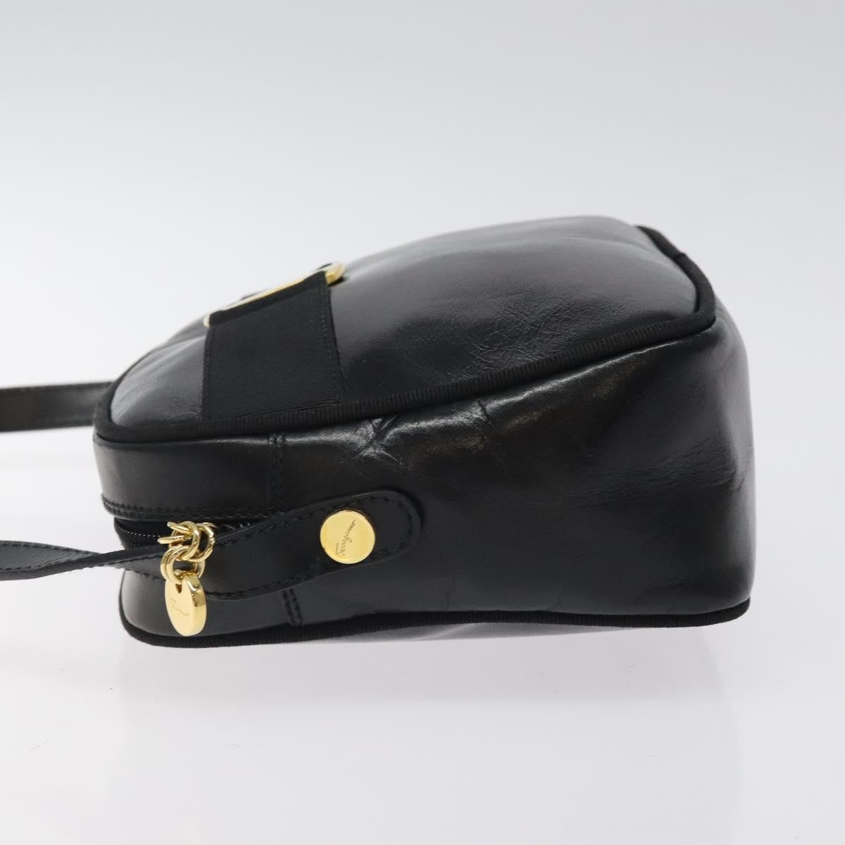 Salvatore Ferragamo Vara Bow Camera Shoulder Bag Leather Black Leather Shoulder Bag Bag (Authentic Pre-Loved)