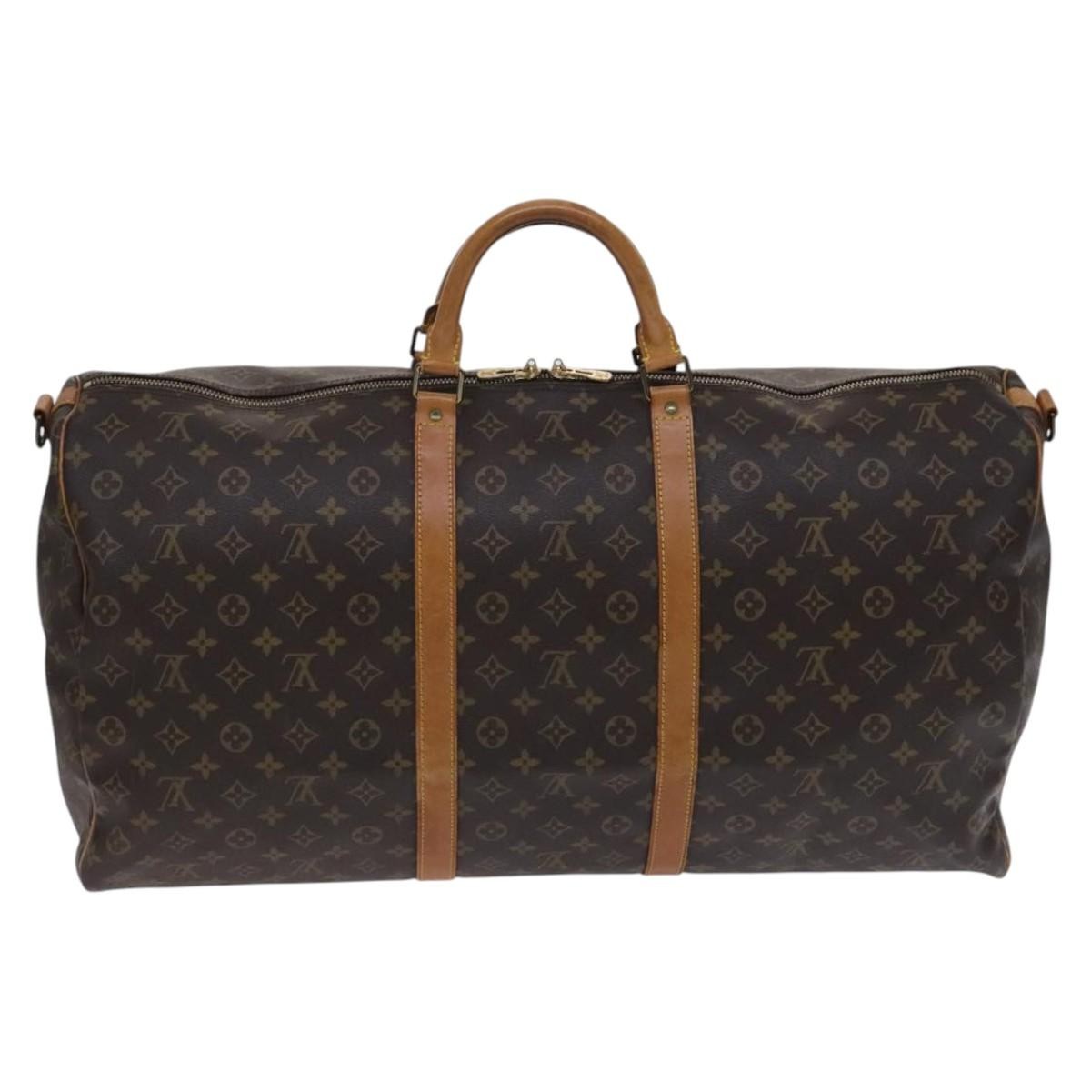 Louis Vuitton Keepall Bandouliere Bag Monogram Canvas Brown Canvas Travel Bag Bag (Authentic Pre-Loved)