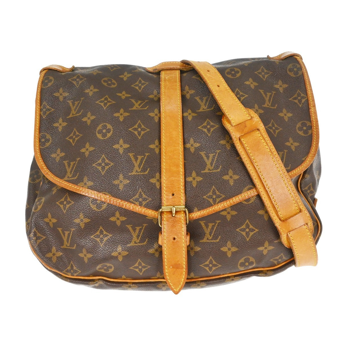 Louis Vuitton Louis Vuitton Saumur Handbag Monogram Canvas Brown Canvas Shoulder Bag Bag (Pre-Loved)