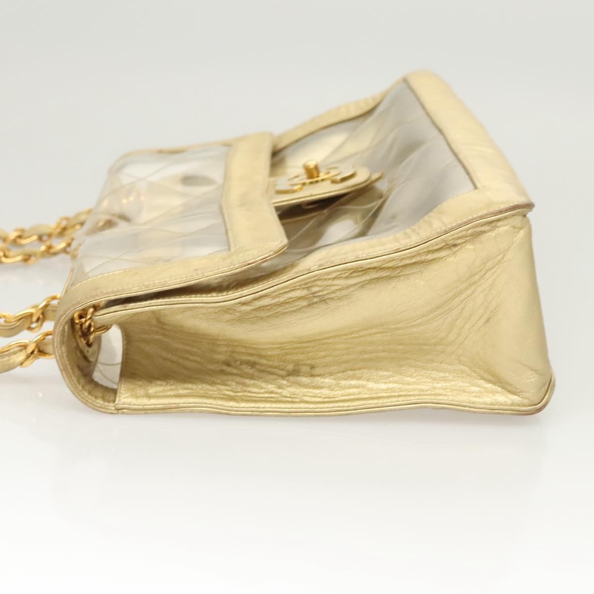 Chanel Classic Single Flap Bag Quilted Applique Vinyl Clear Vinyl Bag (Authentic Pre-Loved)