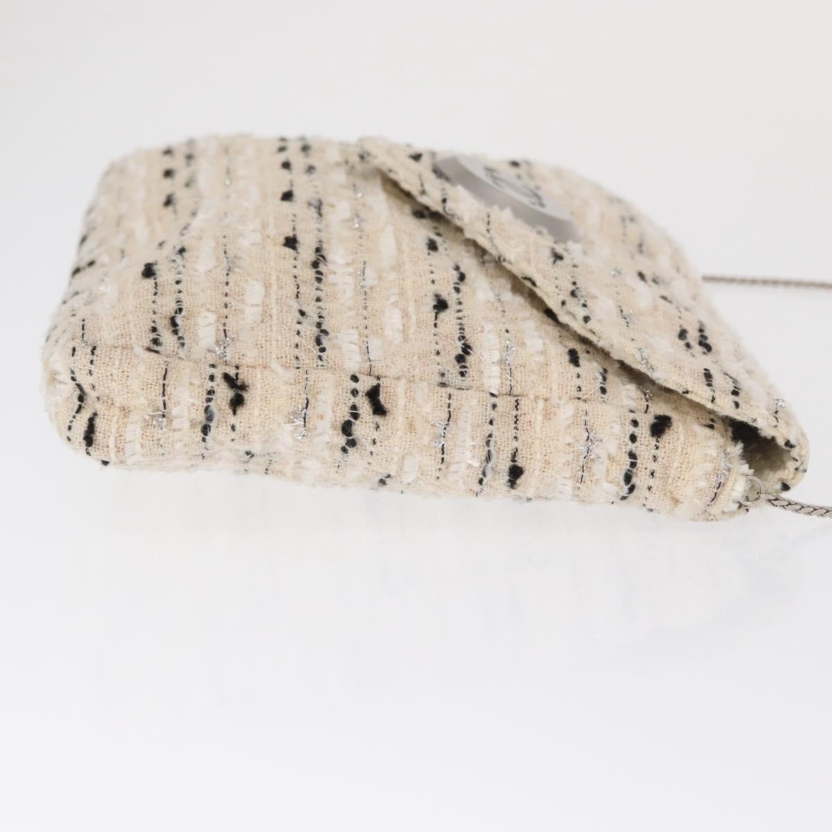 Chanel Vintage Envelope Chain Clutch Tweed White Tweed Clutche & Pouche Bag (Authentic Pre-Loved)