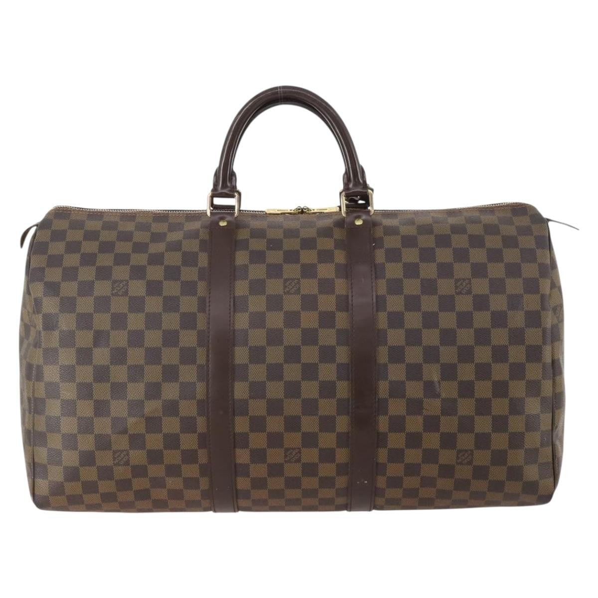 Louis Vuitton Keepall Bag Damier Brown Canvas Travel Bag Bag (Authentic Pre-Loved)