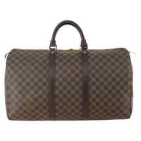 Louis Vuitton Keepall Bag Damier Brown Canvas Travel Bag Bag (Authentic Pre-Loved)