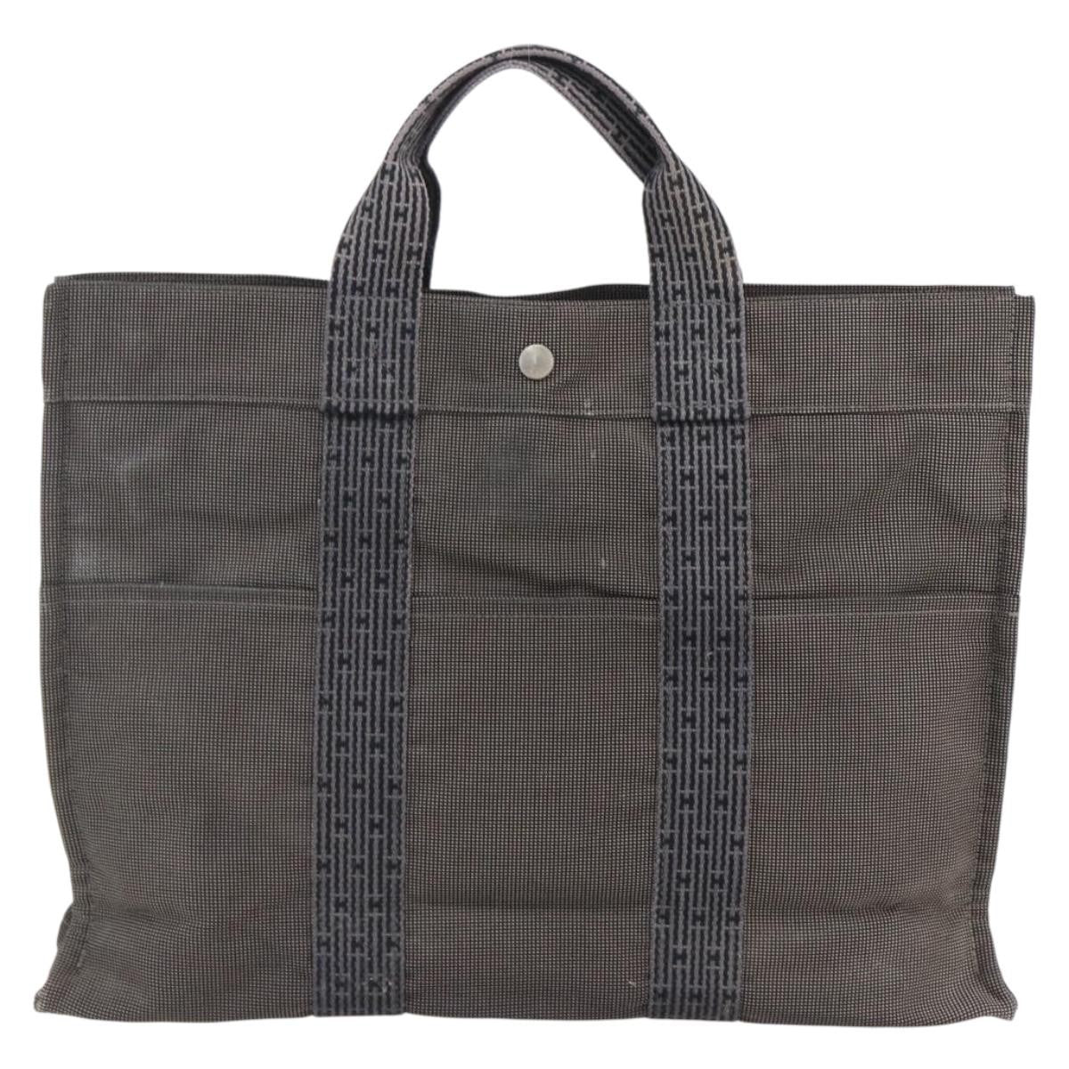 Hermes Fourre Tout Tote Canvas Gray Canvas Tote Bag Bag (Authentic Pre-Loved)