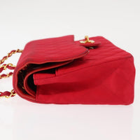 Chanel Timeless - Classic Double Flap Bag Quilted Satin Red Satin Shoulder Bag Bag (Pre-Loved)