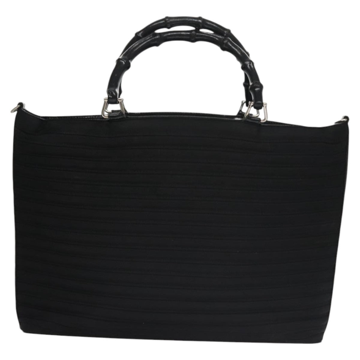 Gucci Vintage Bamboo Handle Bag Nylon Black Nylon Tote Bag Bag (Authentic Pre-Loved)