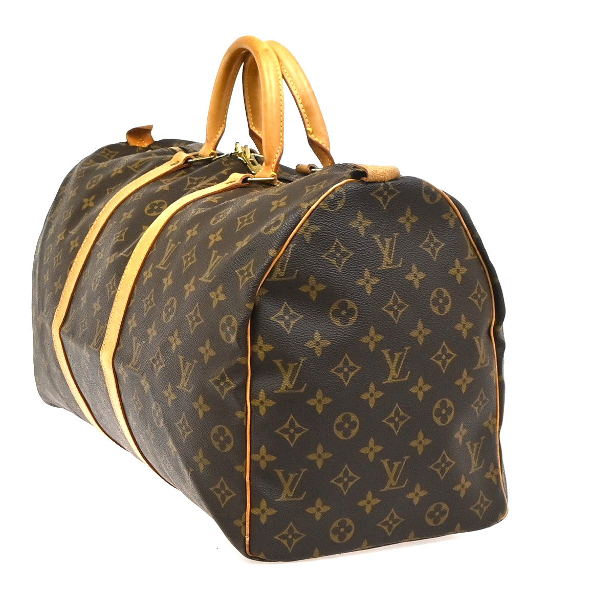Louis Vuitton Keepall Bag Monogram Canvas Brown Canvas Travel Bag Bag (Authentic Pre-Loved)