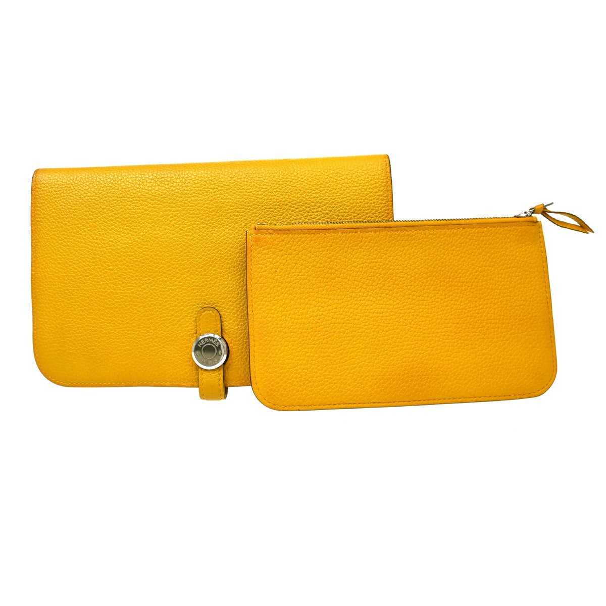 Hermes Dogon Duo Combined Wallet Leather Yellow Leather Wallets Accessory (Authentic Pre-Loved)
