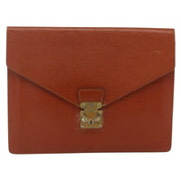Louis Vuitton Porte-Documents Senateur Bag Epi Leather Brown Leather Clutche & Pouche Bag (Authentic Pre-Loved)