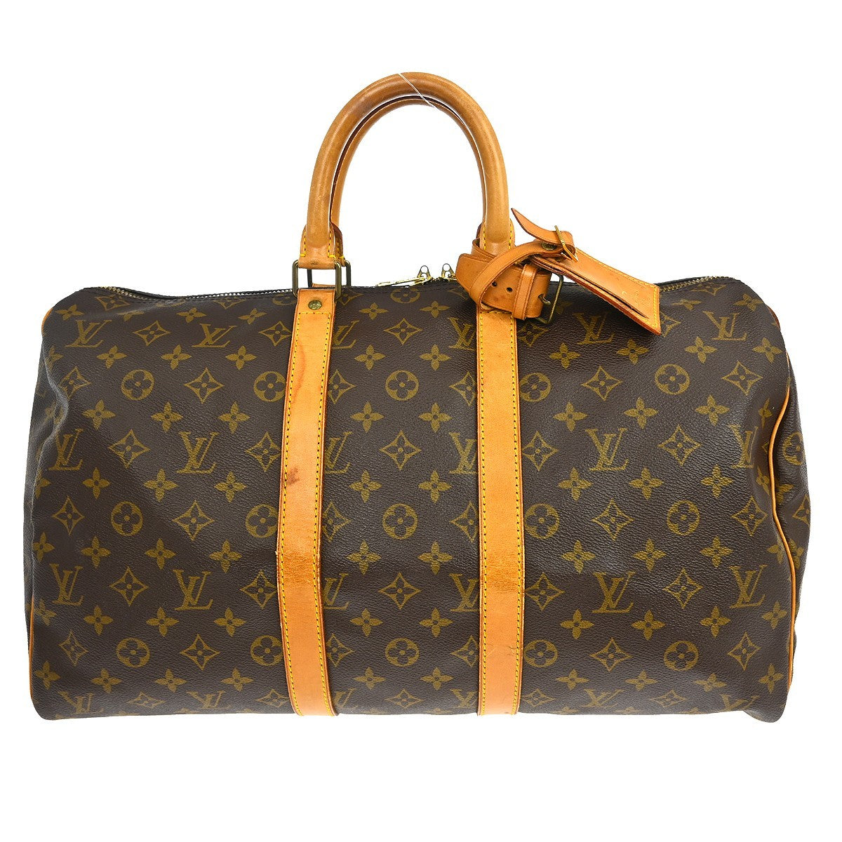 Louis Vuitton Keepall Bag Monogram Canvas Brown Canvas Travel Bag Bag (Authentic Pre-Loved)