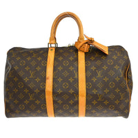 Louis Vuitton Keepall Bag Monogram Canvas Brown Canvas Travel Bag Bag (Authentic Pre-Loved)
