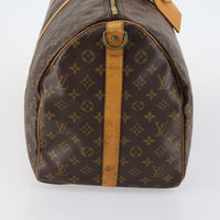 Louis Vuitton Keepall Bandouliere Bag Monogram Canvas Brown Canvas Travel Bag Bag (Pre-Loved)