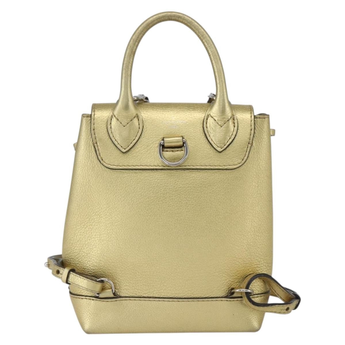 Louis Vuitton Lockme Backpack Leather Gold Leather Backpack Bag (Authentic Pre-Loved)