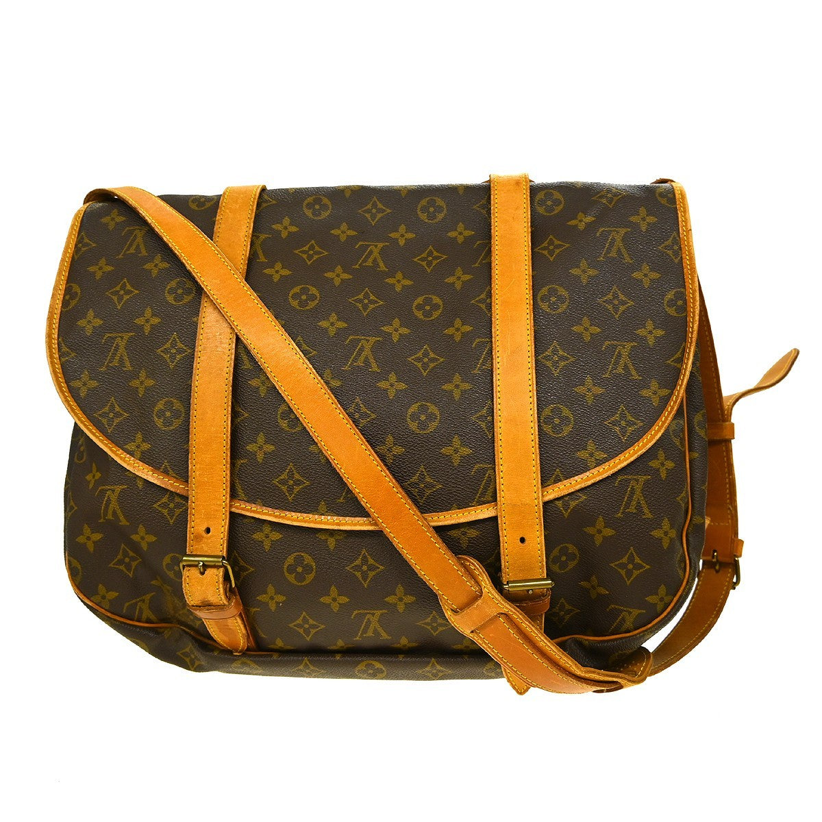 Louis Vuitton Saumur Handbag Monogram Canvas Brown Canvas Shoulder Bag Bag (Authentic Pre-Loved)