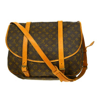 Louis Vuitton Saumur Handbag Monogram Canvas Brown Canvas Shoulder Bag Bag (Authentic Pre-Loved)