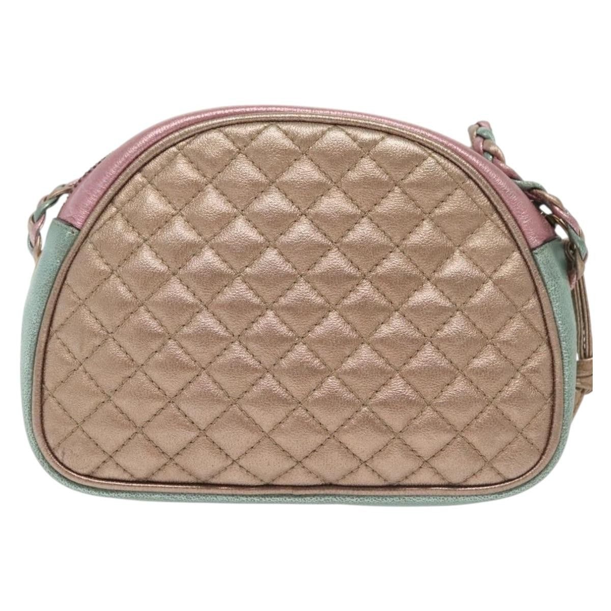 Gucci Trapuntata Camera Shoulder Bag Quilted Laminated Leather Multicolour Leather Shoulder Bag Bag (Authentic Pre-Loved)