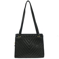 Chanel Chanel Vintage Zip Shoulder Bag Chevron Caviar Black Calfskin Shoulder Bag Bag (Authentic Pre-Loved)