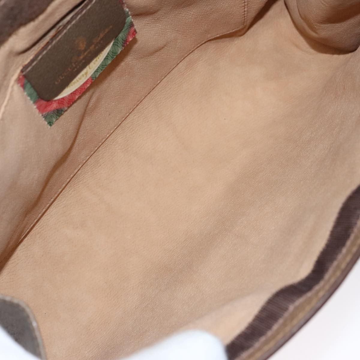 Gucci Sherry Line Pouch Canvas Beige Canvas Clutche & Pouche Bag (Pre-Loved)