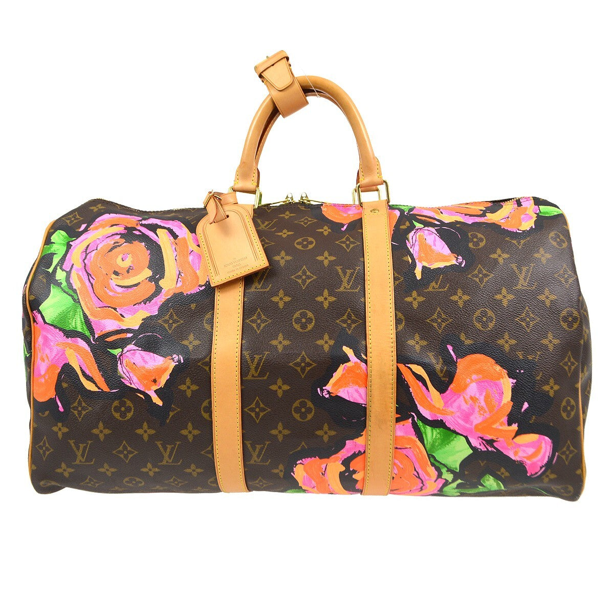 Louis Vuitton Keepall Bag Limited Edition Monogram Roses Brown Canvas Travel Bag Bag (Authentic Pre-Loved)
