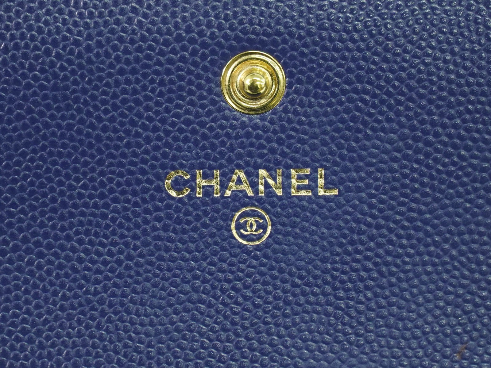 Chanel Deauville Flap Wallet Caviar Navy Leather Wallets Accessory (Authentic Pre-Loved)