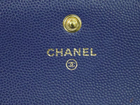 Chanel Deauville Flap Wallet Caviar Navy Leather Wallets Accessory (Authentic Pre-Loved)