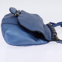 Gucci Nouveau Fringe Crossbody Bag Leather Blue Leather Shoulder Bag Bag (Pre-Loved)