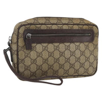 Gucci Wristlet Clutch Gg Coated Canvas Beige Canvas Clutche & Pouche Bag (Pre-Loved)