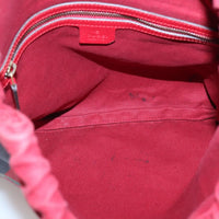 Gucci Logo Drawstring Backpack Striped Canvas Multicolour Canvas Backpack Bag (Authentic Pre-Loved)