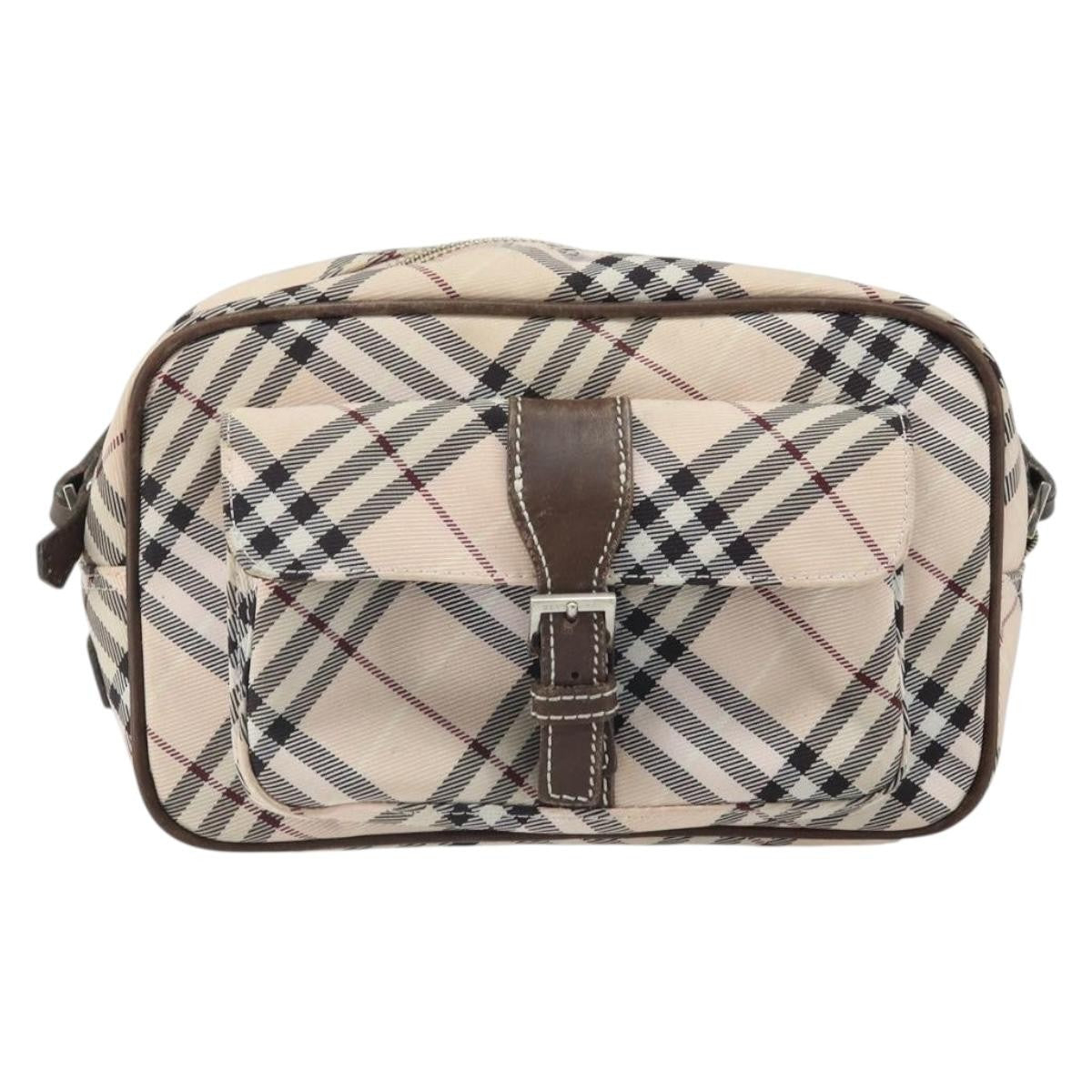 Burberry Nova Check Blue Label Nylon Beige Nylon Shoulder Bag Bag (Authentic Pre-Loved)
