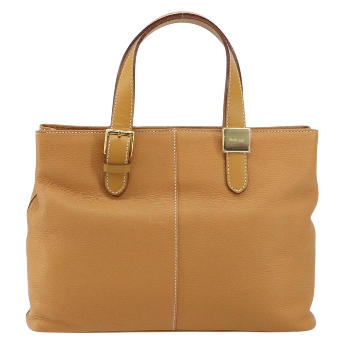 Burberry Vintage Tote Bag Leather Beige Leather Tote Bag Bag (Authentic Pre-Loved)